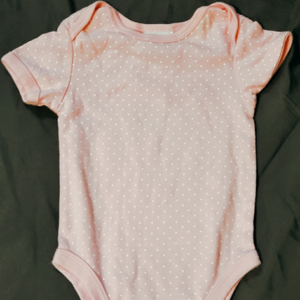 Cute Pink Polkadot Baby Bodysuit